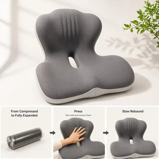 Ergonomic Memory Foam Seat Cushion with Extended Back Support