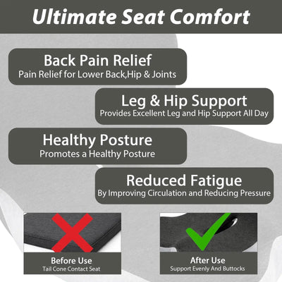 Premium Memory Foam Seat Cushion with L-Shaped Back Supports relief
