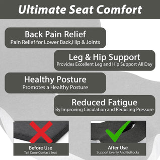 GoDyna Ultimate Sitting Solution Premium Memory Foam Seat Cushion with L-Shaped Back Support for Sciatica Relief & Breathable Non-Slip Base