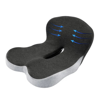 GoDyna Ultimate Sitting Solution Premium Memory Foam Seat Cushion with L-Shaped Back Support for Sciatica Relief & Breathable Non-Slip Base