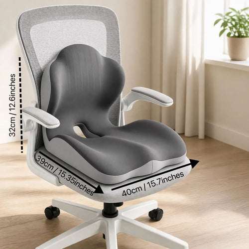 Ergonomic Memory Foam Seat Cushion with Extended Back Support