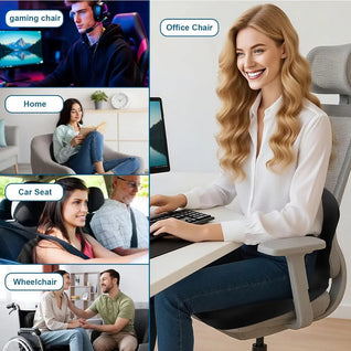 Ergonomic Memory Foam Seat Cushion with Extended Back Support