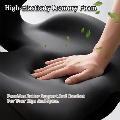 Ergonomic Memory Foam Seat Cushion with Extended Back Support