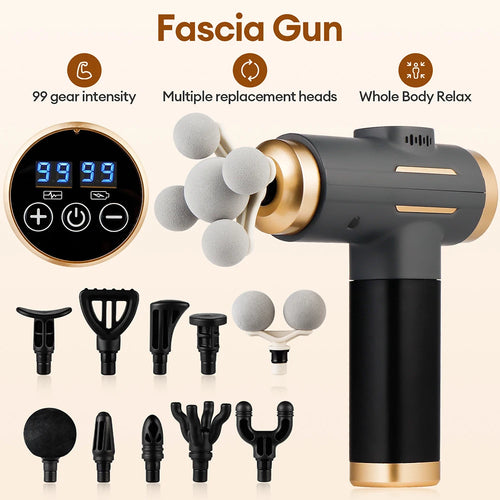 11-IN-1 Electric Massage gun High-Frequency Vibration Body Massage Gun