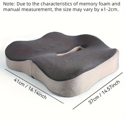 Ergonomic Memory Foam Seat Cushion for Office Chairs - Posture Support, Butt Pain Relief