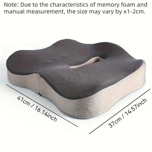 Ergonomic Memory Foam Seat Cushion for Office Chairs - Posture Support, Butt Pain Relief