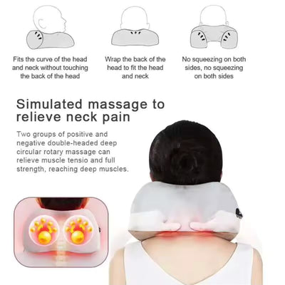 Portable U-shaped cervical Vibrator massage pillow